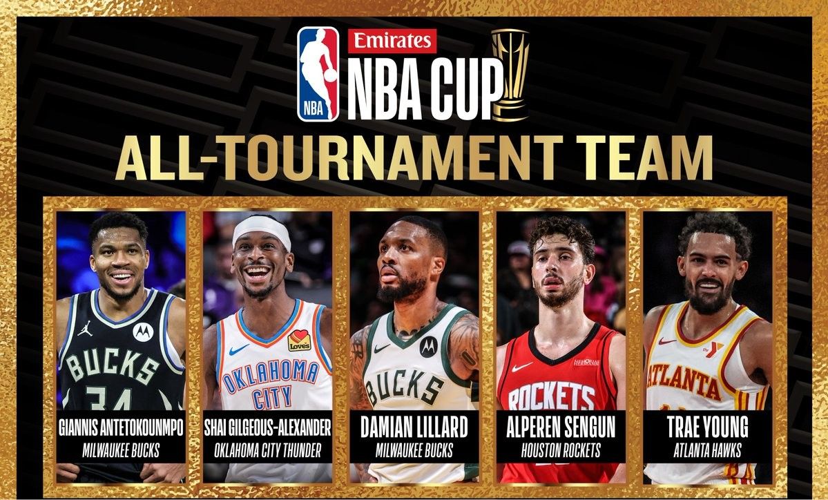 🔥NBA杯最佳阵容出炉：字母哥、亚历山大、利拉德、申京、特雷·杨
